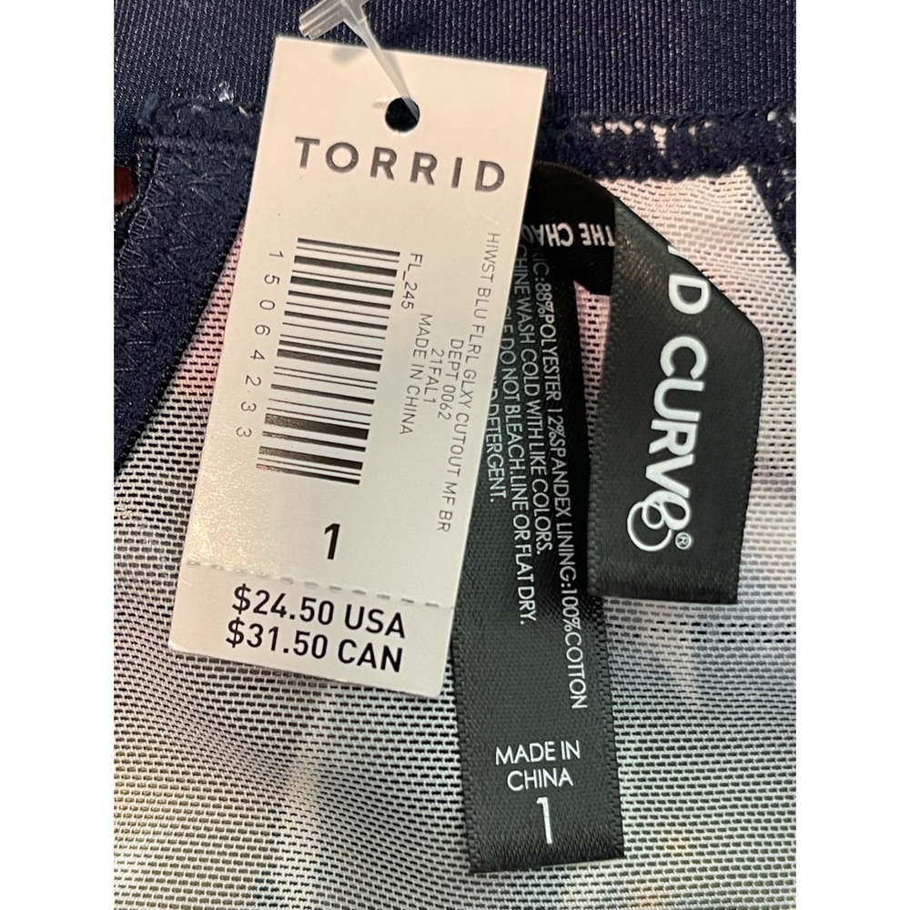 Torrid Blue Floral Galaxy Cutout High-Waist Brief NWT SZ 1 (14-16) - Picture 11 of 13